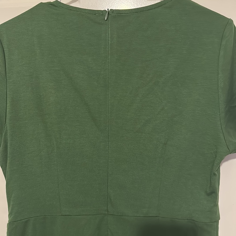 BNWT ZALALUS ZIPPY DARK GREEN SCRUNCHY DRESS - Picture 7 of 7